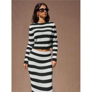 Forever 21 Autumn/Winter New Crew Neck Short Form-Fitting Long Sleeve Knit